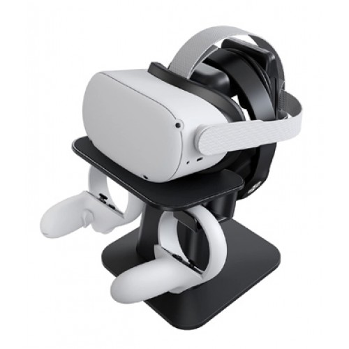 KIWI design VR Stand for Meta/Oculus Quest/Quest 2/Rift/Rift S/GO/HTC Vive/Vive Pro/Valve Index VR Headset and Touch Controllers, Black